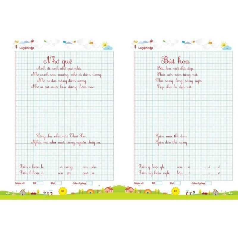 Vở luyện viết chữ hoa, chữ thường cỡ nhỏ theo nhóm