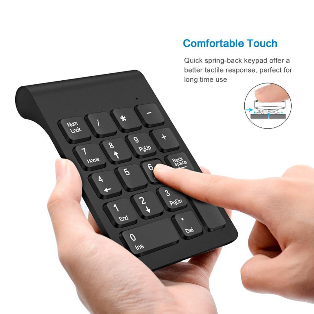 3X 2.4G Numeric Keypad USB Wireless Keypad with Mouse for Laptop Desktop Black