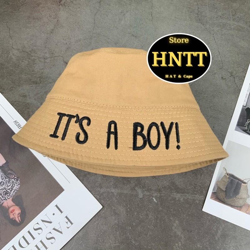 Nón Bucket Cụp Xụp ITs a Boy Thêu Chữ Hàn Quốc Cá Tính