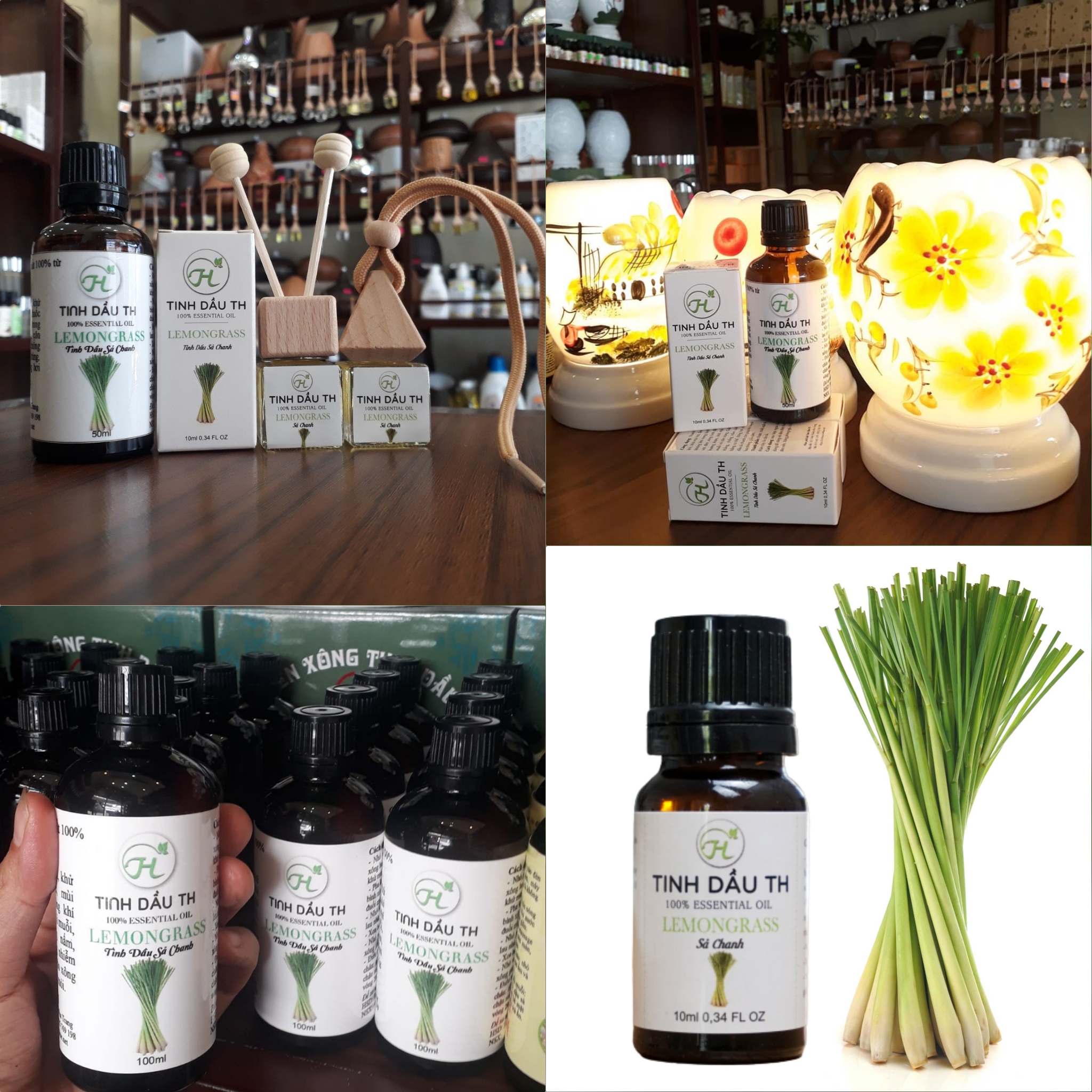 Tinh Dầu Sả Chanh TH 100% Thiên Nhiên, An Toàn Cho Trẻ, Xông Phòng, Khử Mùi, Kháng Khuẩn, Đuổi Muỗi, Giải Cảm