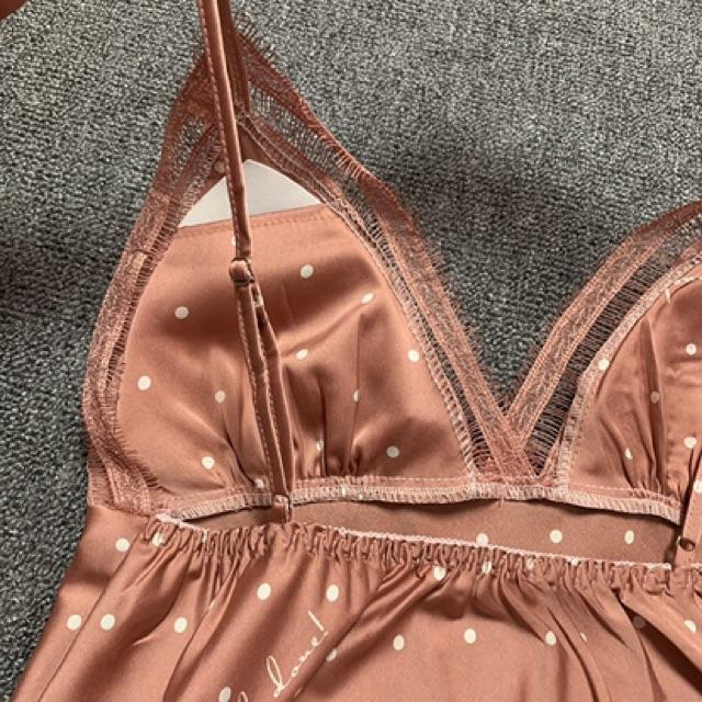 Sx 643 váy ngủ lụa satin-đầm ngủ cao cấp kèm mút ngực -RainyShop