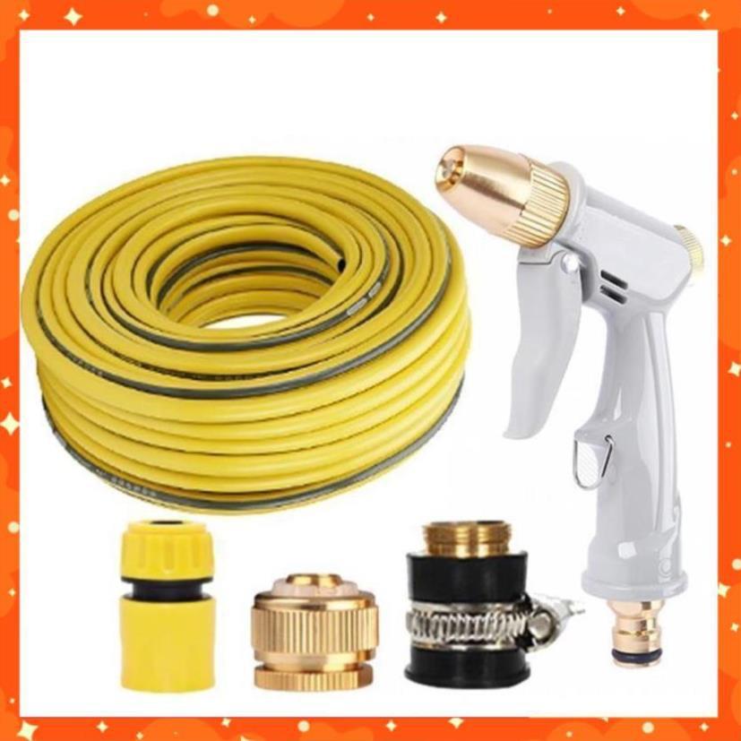 Bộ dây vòi xịt nước tưới cây rửa xe,tăng áp 3 lần, loại 7-10m 206846