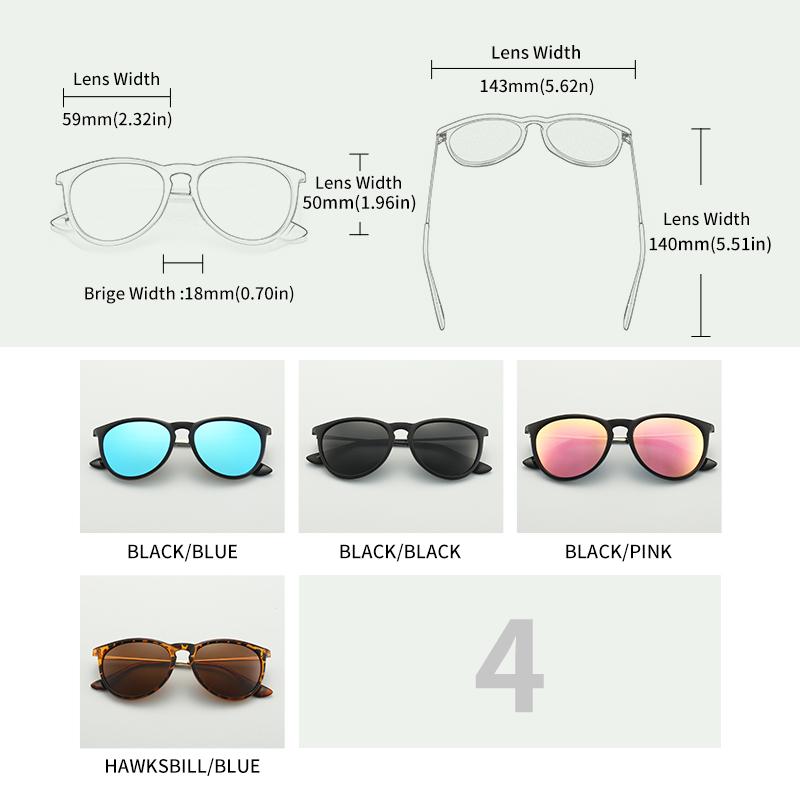 GCV Mới Tròn Thời Trang Kính Mát Phân Cực Nữ Cổ Điển Retro Kính Chống Nắng Cho Nam Lái Xe Unisex UV400 Lentes De Sol