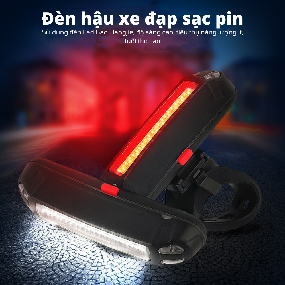 Đèn Led hậu xe đạp - Sạc USB - Chống nước - Đèn hậu xe đạp giant, xe đạp thể thao, xe đạp MTB 