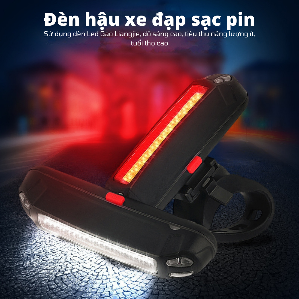 Đèn Led hậu xe đạp - Sạc USB - Chống nước - Đèn hậu xe đạp giant, xe đạp thể thao, xe đạp MTB