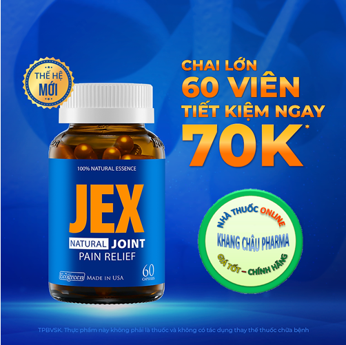 [Hộp 60 Viên] Viên uống JEX giảm đau, bảo vệ xương khớp, tái tạo sụn khớp và phần xương dưới sụn, tăng độ bền và dẻo dai cho khớp