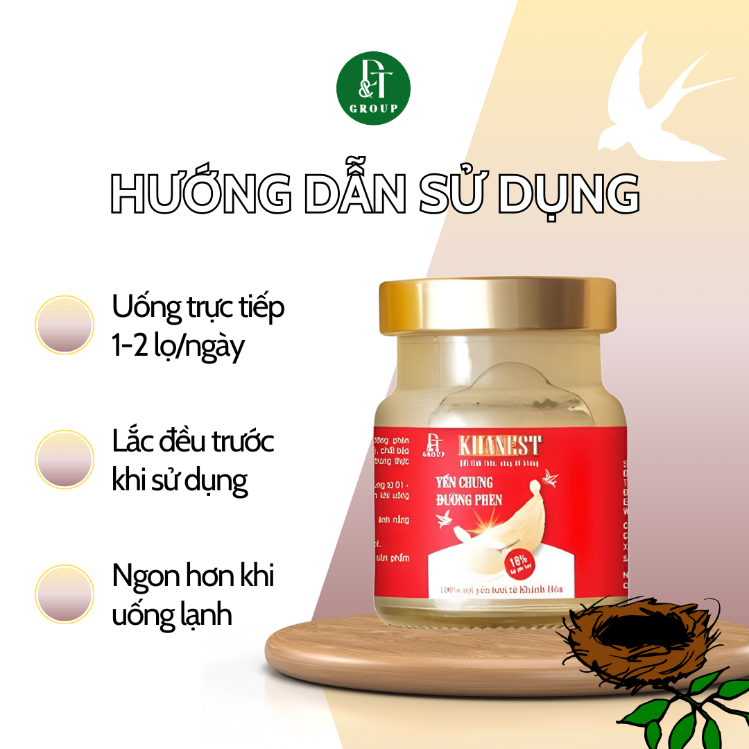 KHANEST - Yến chưng đường phèn dành cho trẻ em /70 ml ( túi xách 6 hũ)