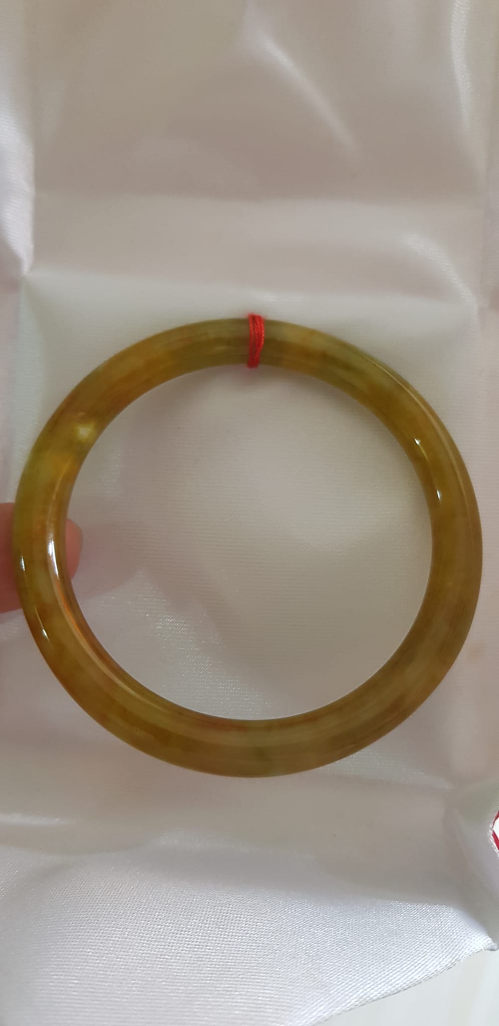 Vòng tay nữ đá Cẩm thạch Vàng Xanh Chanh nhẹ nhàng mới bóng đẹp lạ Ni 53mm x cọng 7mm Nữ 50kg - 55kg đeo món quà ý nghĩa dành cho các chị em ạ