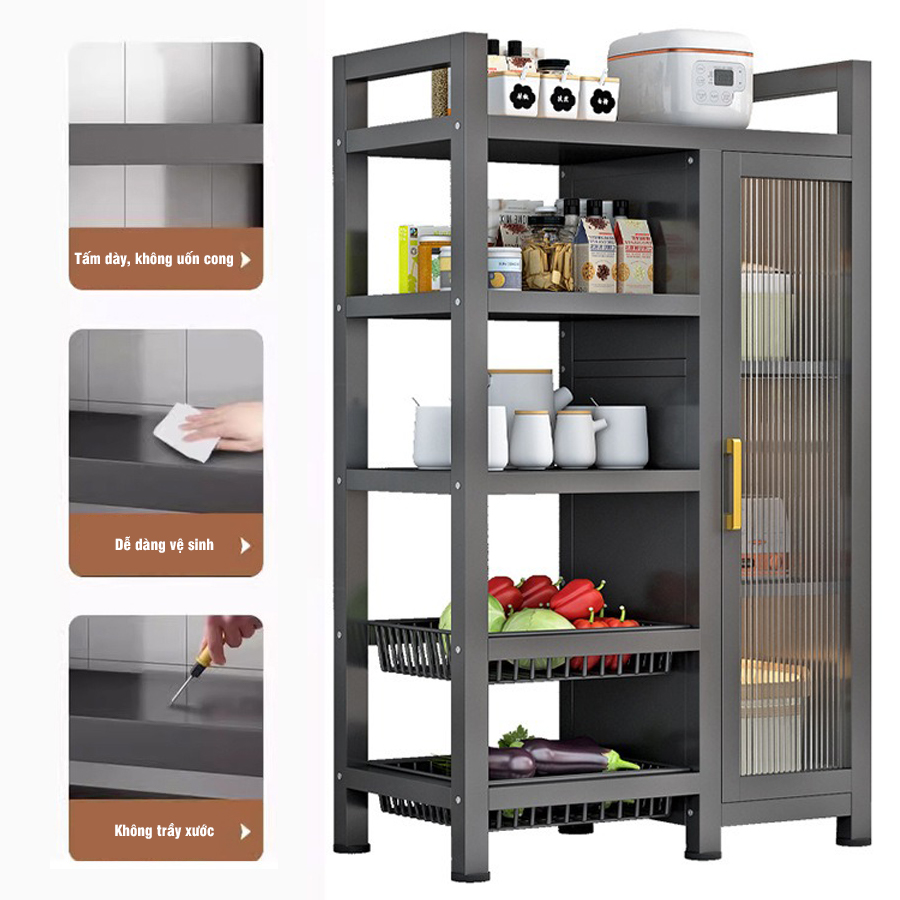 Tủ Bếp 4 Tầng Đa Năng 3in1 Sang Trọng Phong Cách Mới Chịu Lực 400Kg
