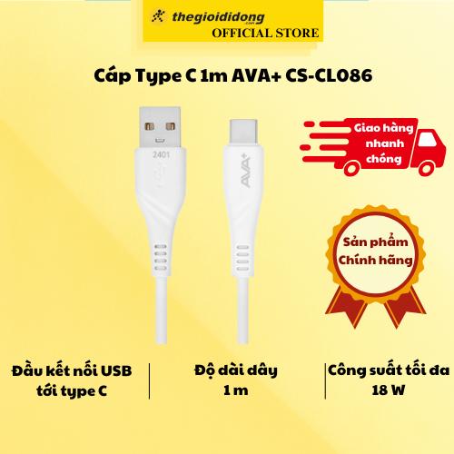 Cáp Type C 1m AVA+ CS-CL086 - Hàng Chính Hãng
