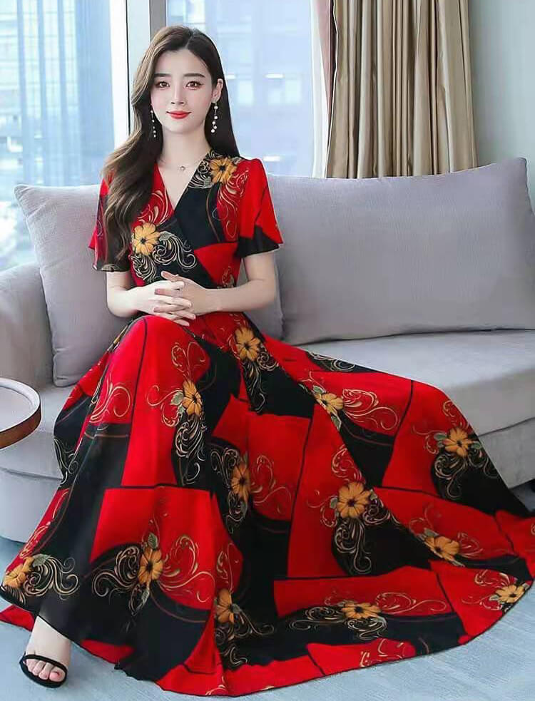 ĐẦM MAXI HỌA TIẾT LẠ MẮT