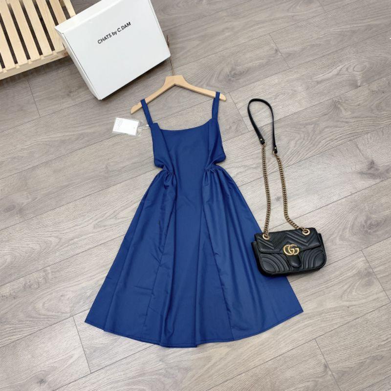 Váy đầm maxi 2 dây xanh hàng thiết kế chất cực đẹp