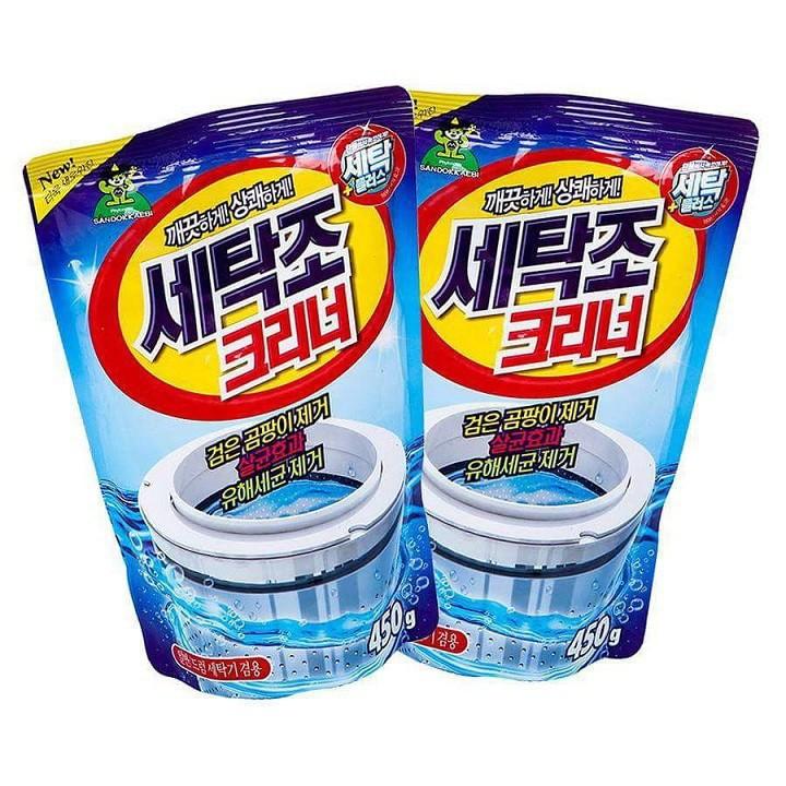 Combo 2 Gói Bột Tẩy Lồng Máy Giặt Hàn Quốc 450Gr - gói tẩy khử khuẩn làm trắng lồng giặt