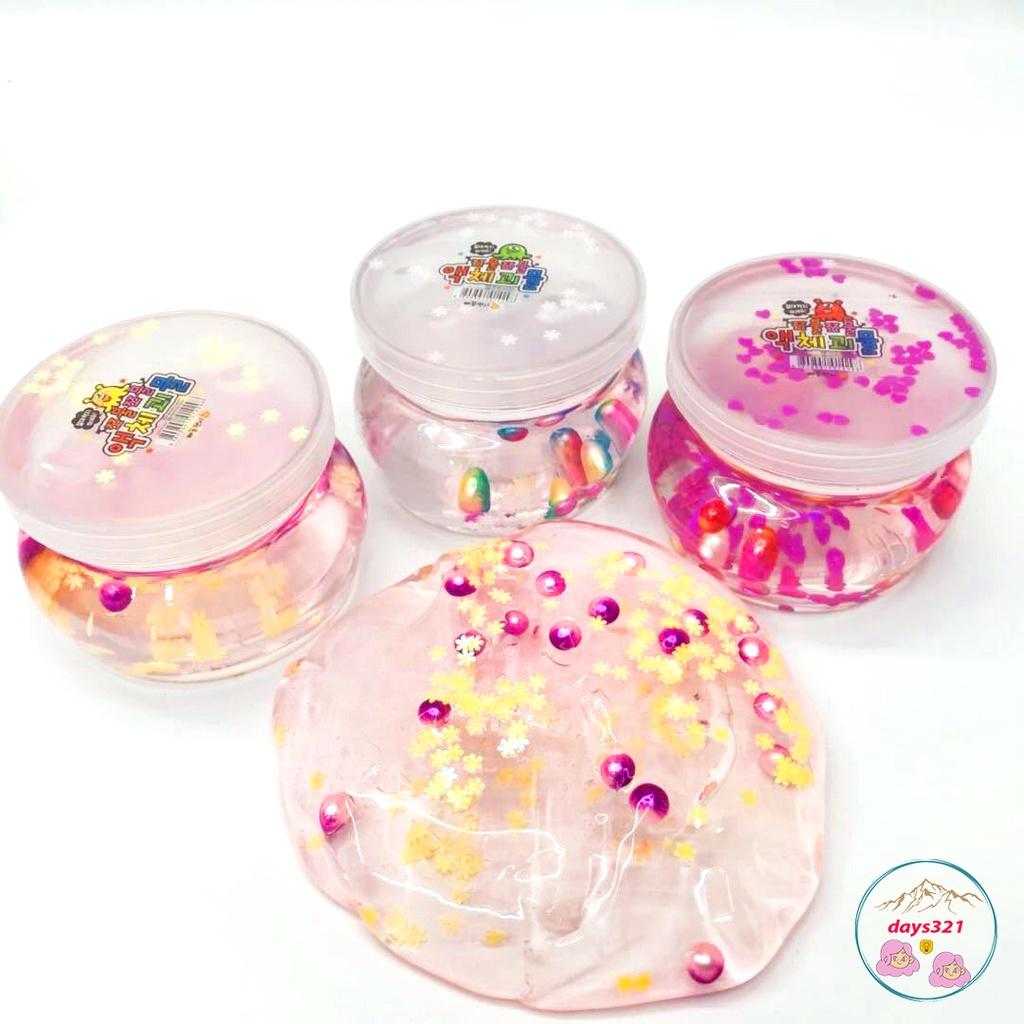 Slime LỌ TRÒN hoa giấy kim tuyến nhũ NG0C TRAI màu cực đẹp Đồ chơi hũ slam chất nhờn ma quái squishy