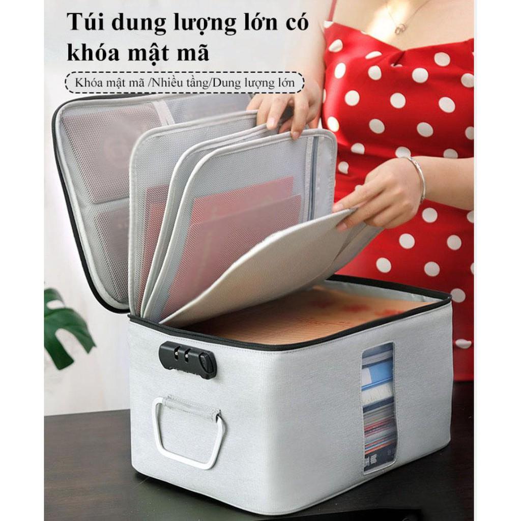 Cặp đựng tài liệu giấy tờ 5 tầng khóa mật khẩu Document Home Safe - AsiaMart