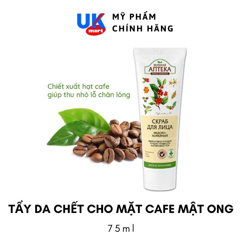 Tẩy Tế Bào Zelenaya Apteka Cho Da Mặt Từ Mật Ong Và Cà Phê 75ml