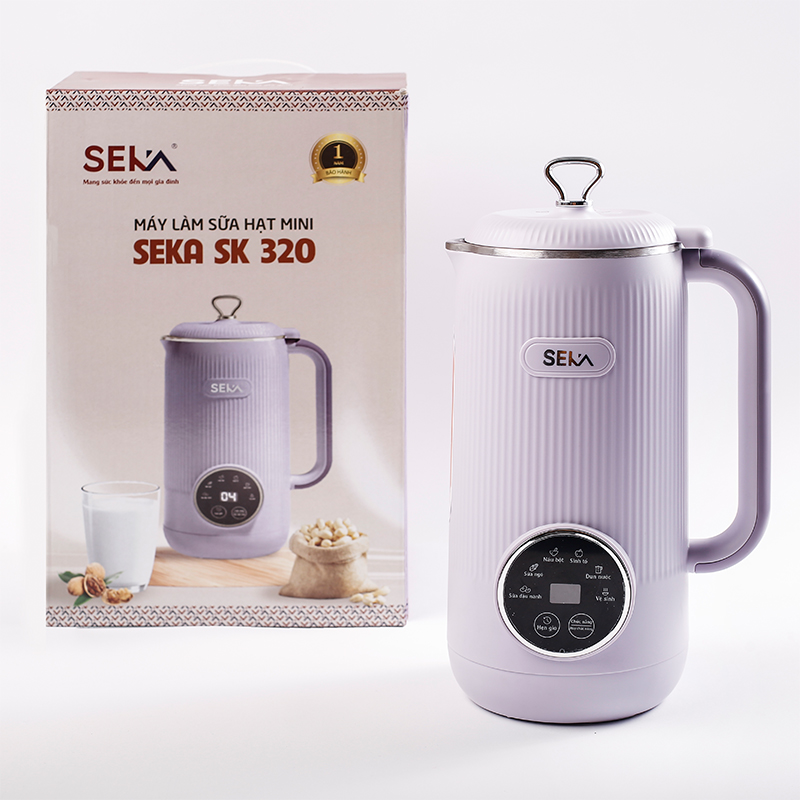 Máy làm sữa hạt mini, Máy xay sữa hạt đa năng SEKA SK320 600ml công suất 600W 5 chức năng bảo hành 12 tháng - Hàng chính hãng