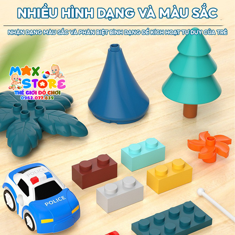 Đồ Chơi Lắp Ráp Xếp Hình Đường Ray Ô Tô Cầu Trượt 512 Chi Tiết Kèm Oto
