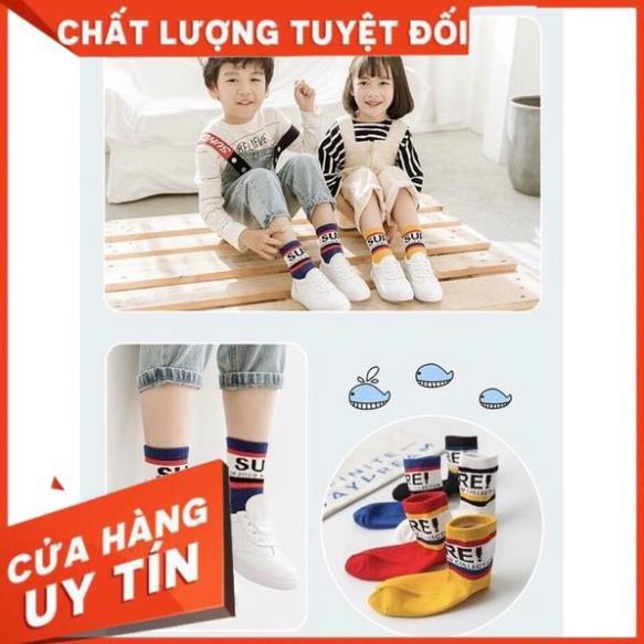 Set 10 Đôi Tất Chữ Trẻ Em Cổ Cao 1-12 Tuổi