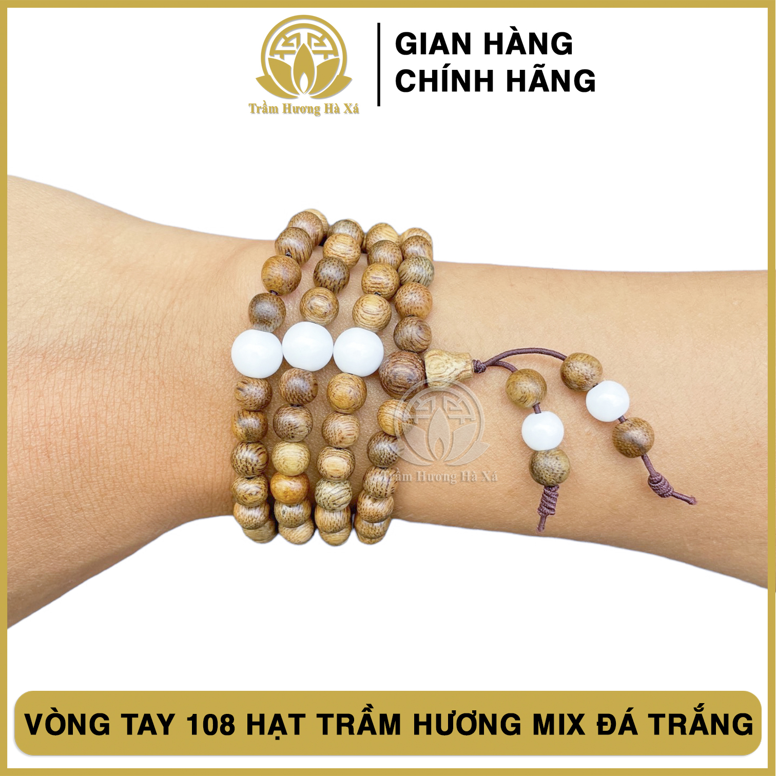 Vòng tay chuỗi tràng 108 hạt phong thủy trầm hương HÀ XÁ mix đá màu theo mệnh kim mộc thủy hỏa thổ đeo tay cặp đôi nam nữ may mắn bình an tài lộc