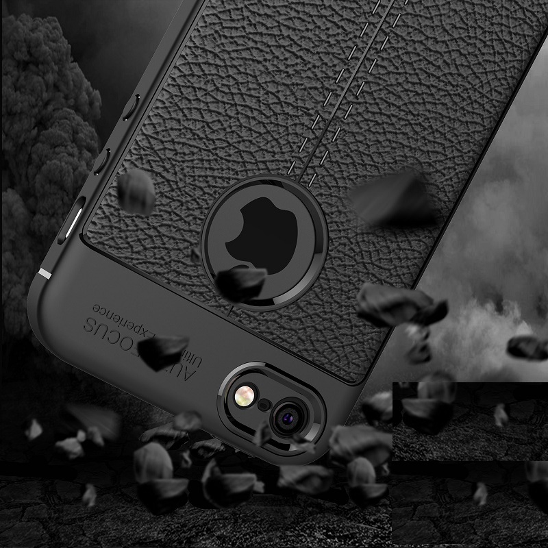 Ốp lưng silicon dẻo giả da Auto Focus cao cấp dành cho iPhone 5/5S/SE - Hàng chính hãng
