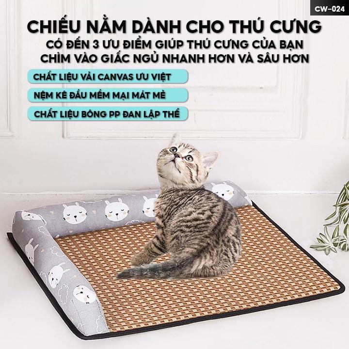 Đệm Nằm Dành Cho Thú Cưng Đế Lót Chiếu Giải Nhiệt Thoáng Mát Size 47x57x20cm CW-024