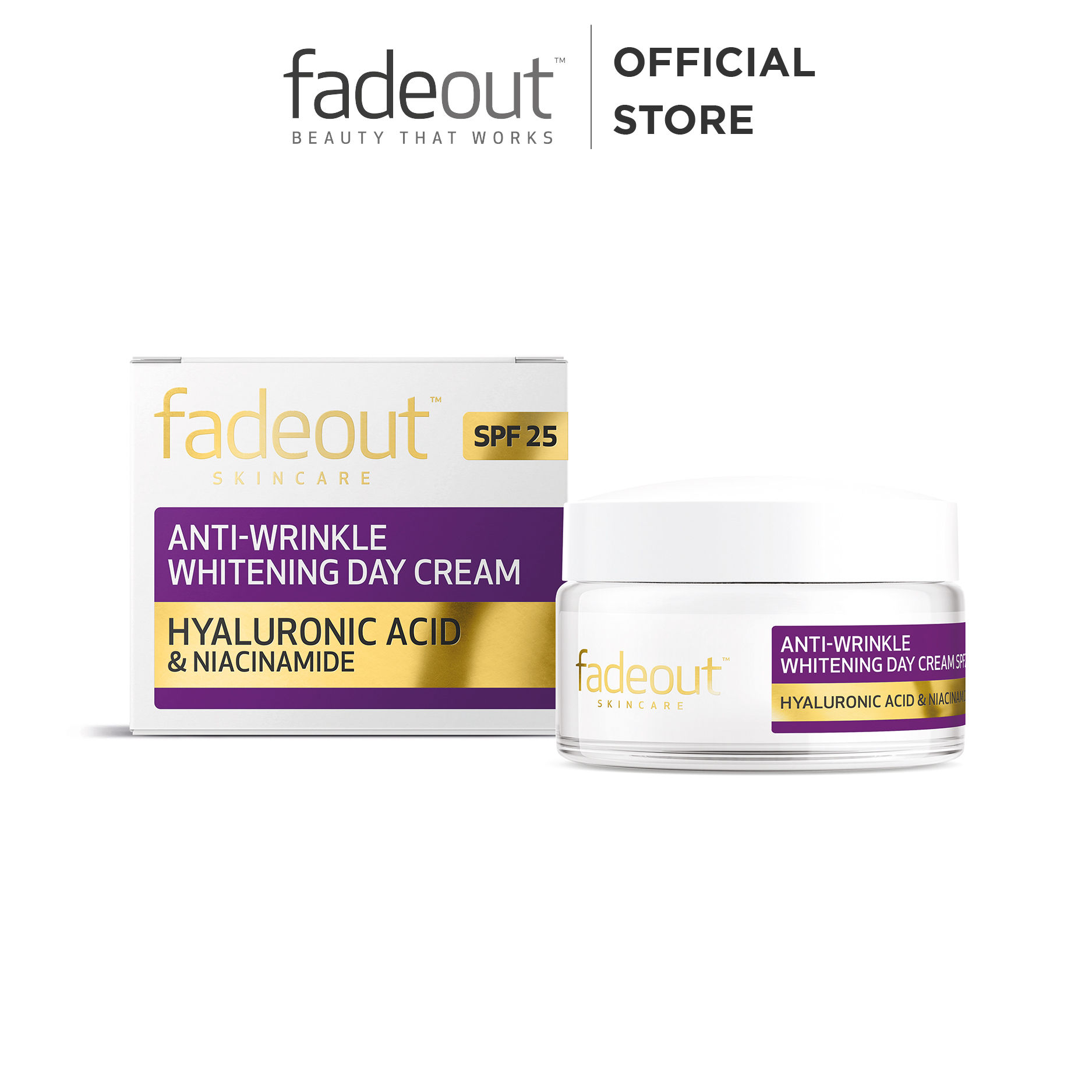 KEM DƯỠNG TRẮNG DA CHỐNG NHĂN MỜ NÁM BAN NGÀY - FADEOUT ANTI -WRINKLE WHITENING DAY CREAM SPF 25 50ML
