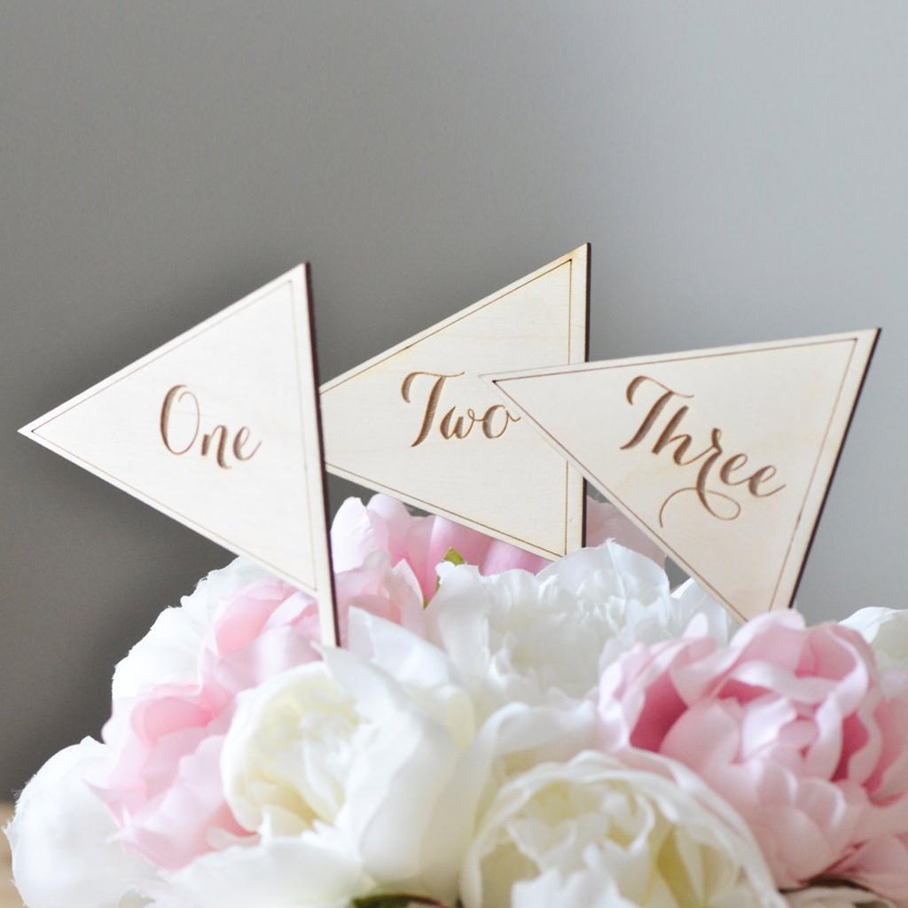 One to Ten Wooden Pennant Table Number for Wedding Party Table Decoration