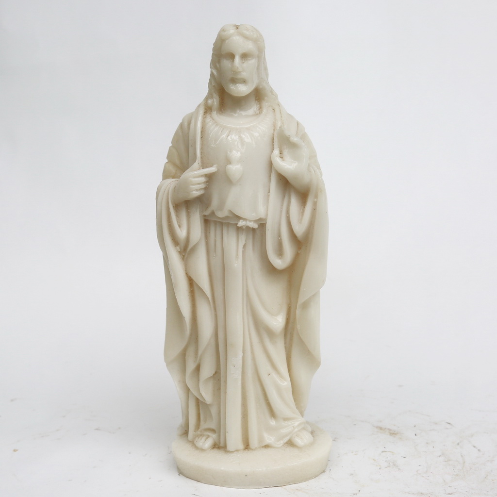 Tượng Chúa Jesus Giêsu Non Nước DSF-HR62 Bằng Đá Nhân Tạo Màu Trắng - Cao 25cm, kích thước nhỏ gọn, để xe ô tô, để bàn, trang trí phòng làm việc, phòng khách - Hàng đá mỹ nghệ  truyền thống