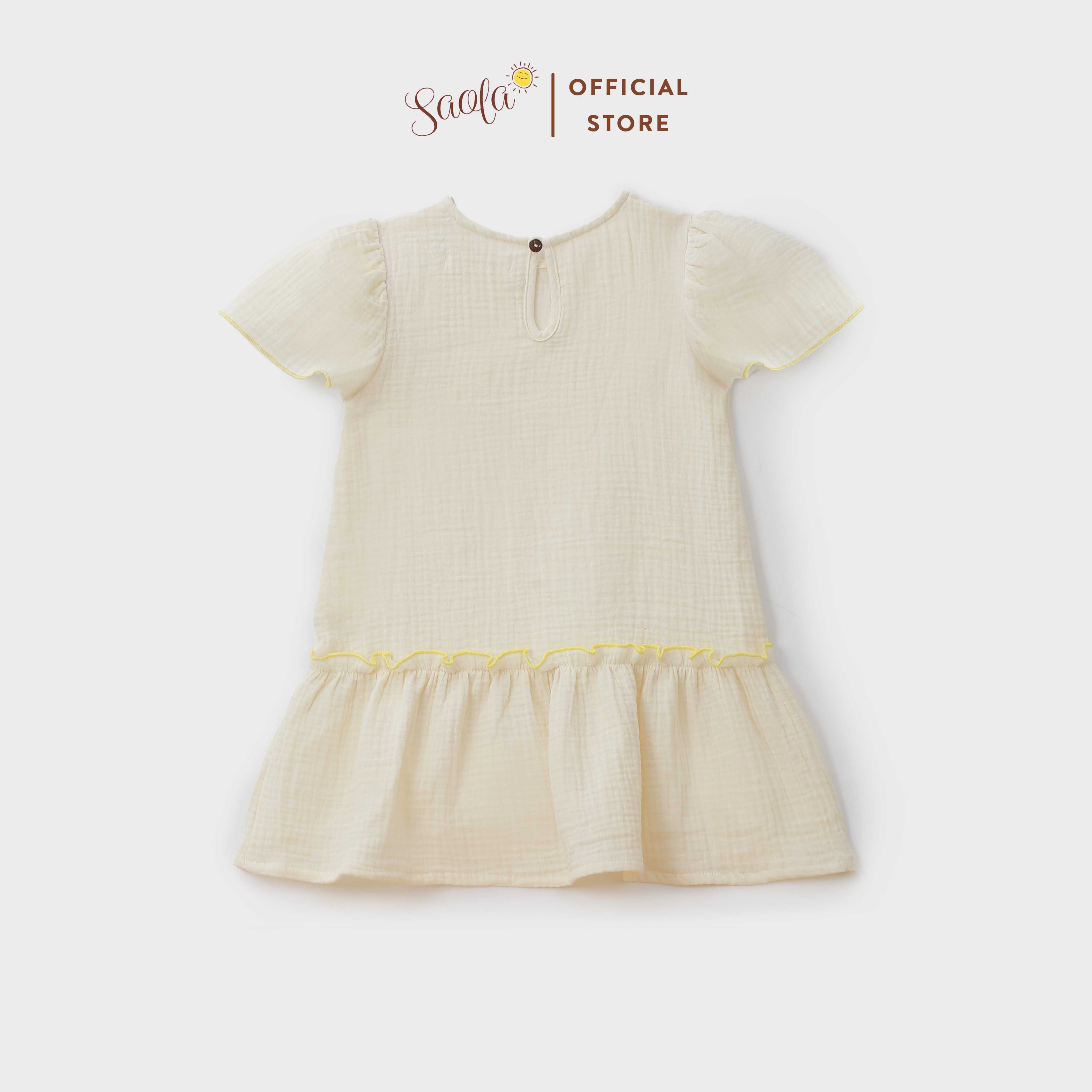 Váy Bé Gái Cổ Tròn Tay Bèo Nhún Tùng Xòe Chất Liệu Muslin Thoáng Mát - BERRY DRESS - DRM030 - SAOLA KIDS CLOTHING