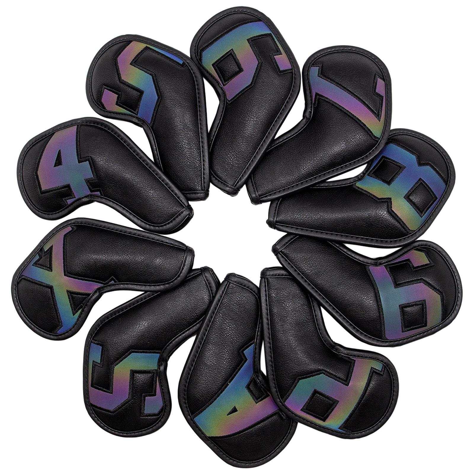 10Pcs Golf Iron Headcovers, Portable Durable Golf Club Head Cover for Travel Gift