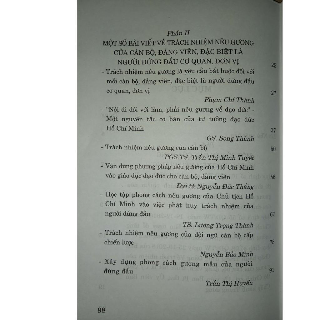 Sách - Cán Bộ, Đảng Viên, Đặc Biệt Là Người Đứng Đầu Cơ Quan, Đơn Vị Phải Đề Cao Trách Nhiệm, Gương Mẫu Đi Đầu - NXB Chính Trị Quốc Gia