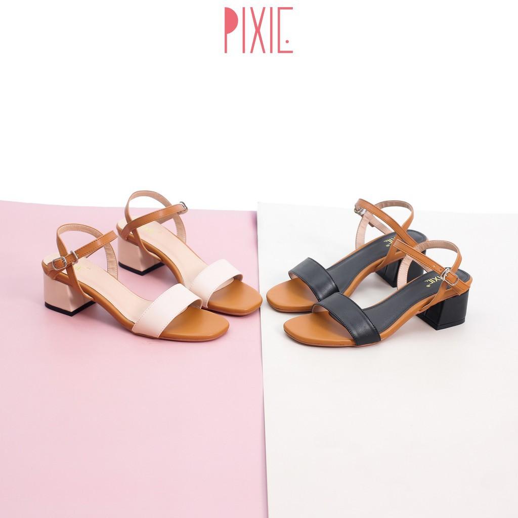 Giày Sandal Cao Gót 3cm Mix Nhiều Màu Pixie X476