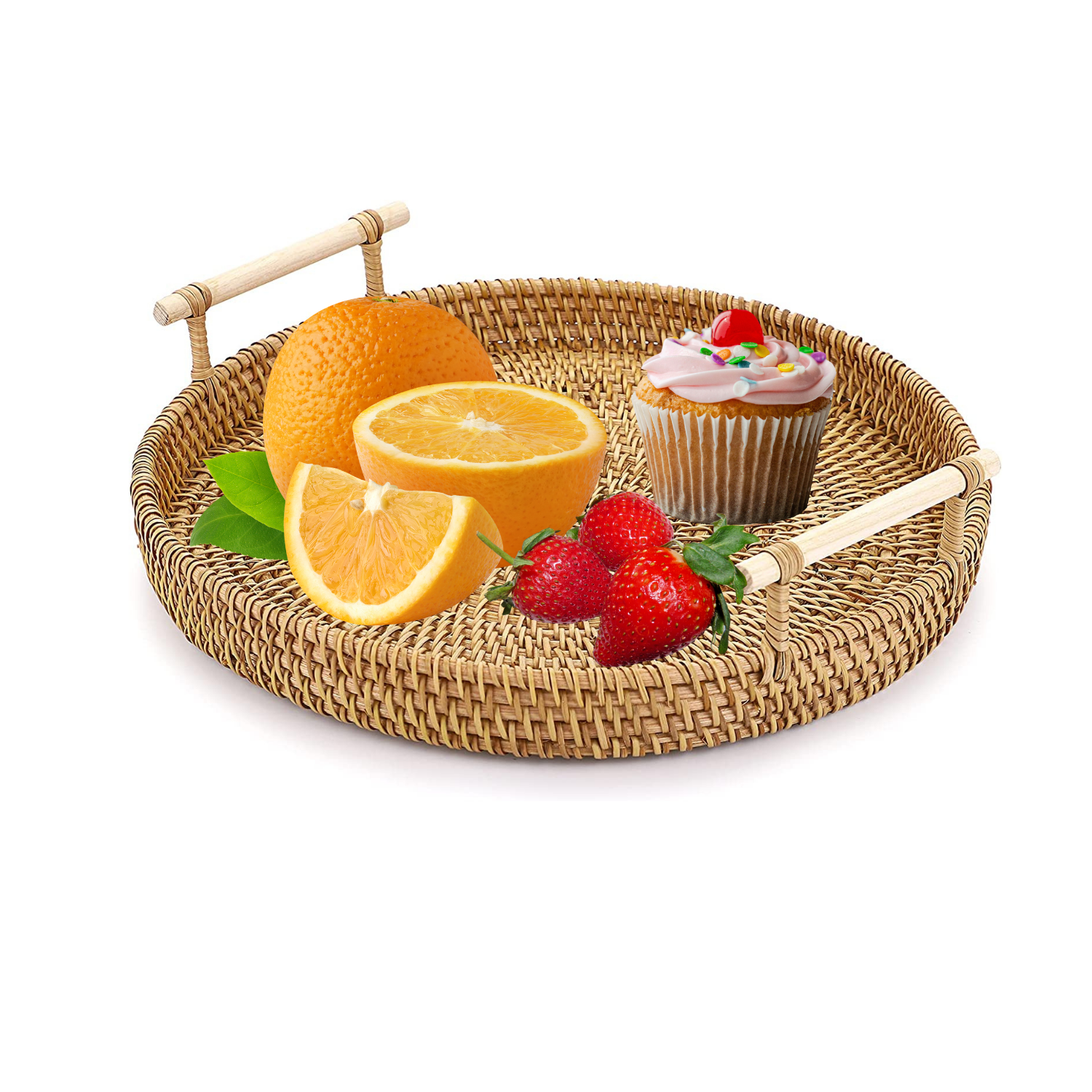 Bộ khay mây đan tròn 26 & 30cm