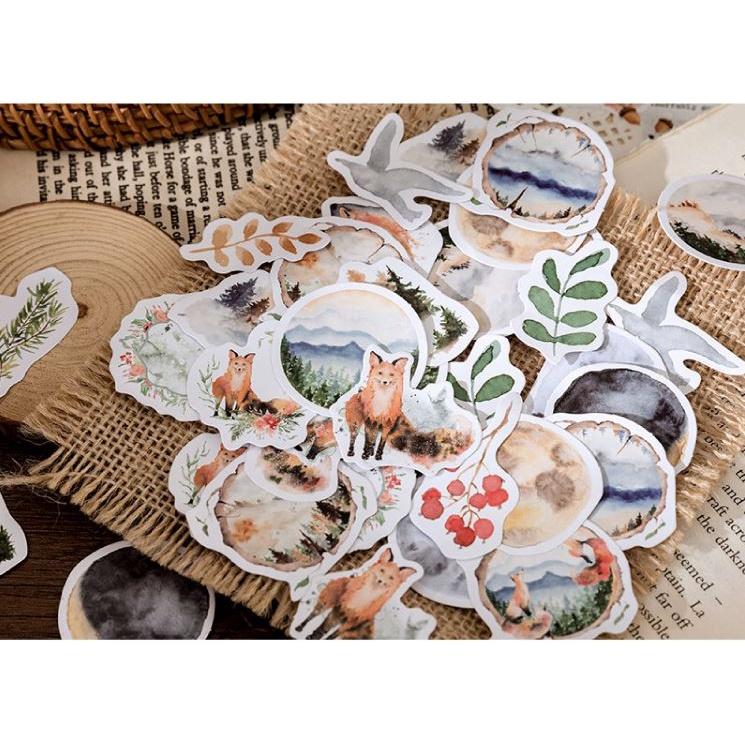 Bộ 46 Sticker Con Vật Hàn Quốc dán trang trí E48