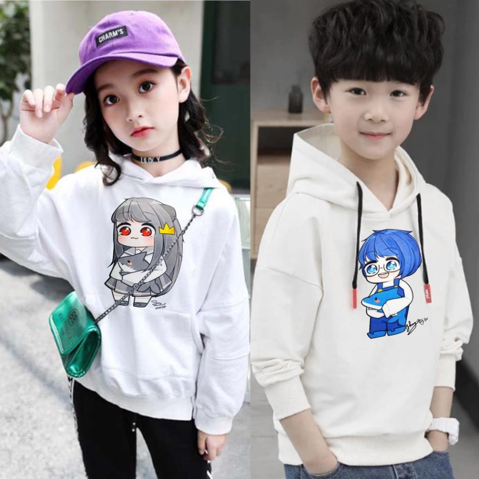 Áo khoác hoodie in hình hero team màu trắng cực chất bé trai bé gái đều mê