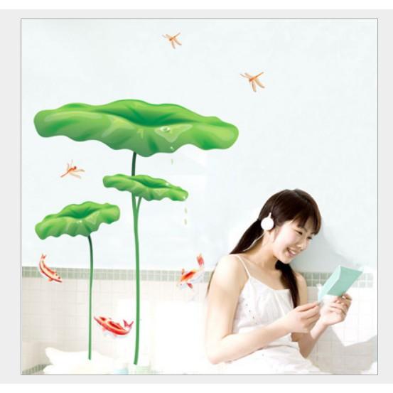 Decal dán tường trang trí - HOA SEN TRANG NHÃ