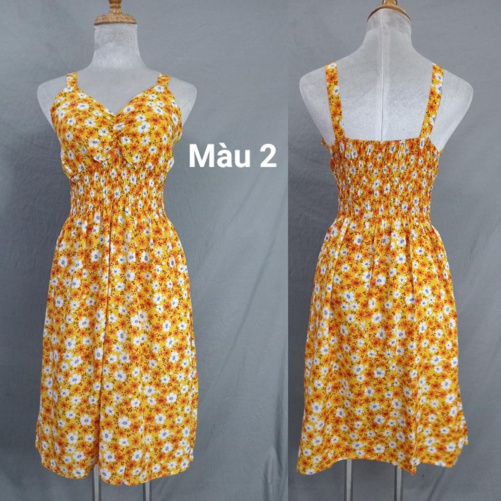 Đầm 2 dây ngắn Lanh Thái, nhiều màu, giá rẻ