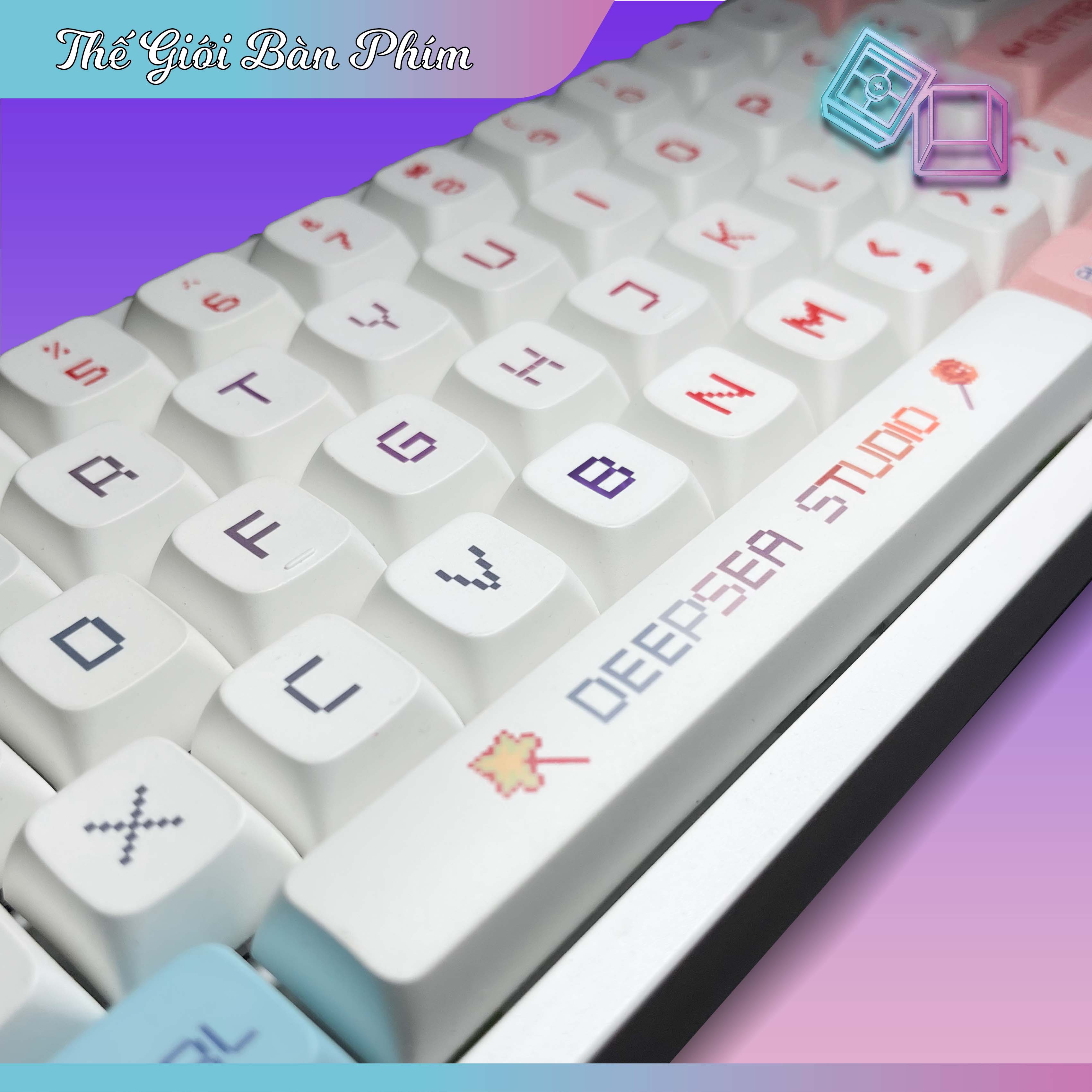 Pixel Wars Keycaps XDA Cấu hình retro Anime PBT DYE SUB 125 phím