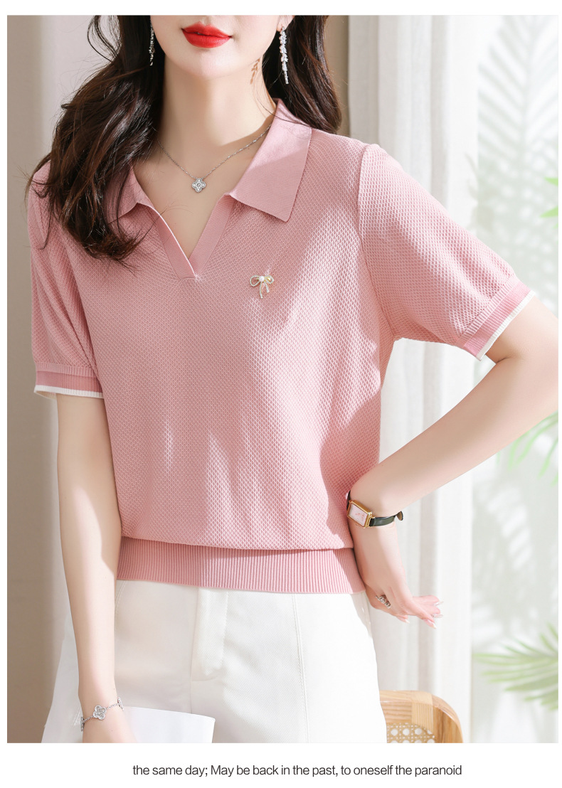 Áo Thun Cổ Polo Nữ Tay Ngắn Mặc Mùa Hè 2024 SM108 - Hàng Quảng Châu Cao Cấp