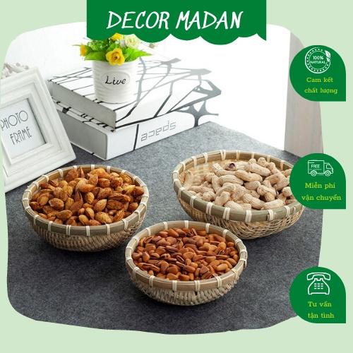 Rổ tre tròn mini, mẹt đựng đồ ăn Nhật Bản,hạt hướng dương, đồ ăn vặt quán cafe (D: 10,13,15cm) - MADAN