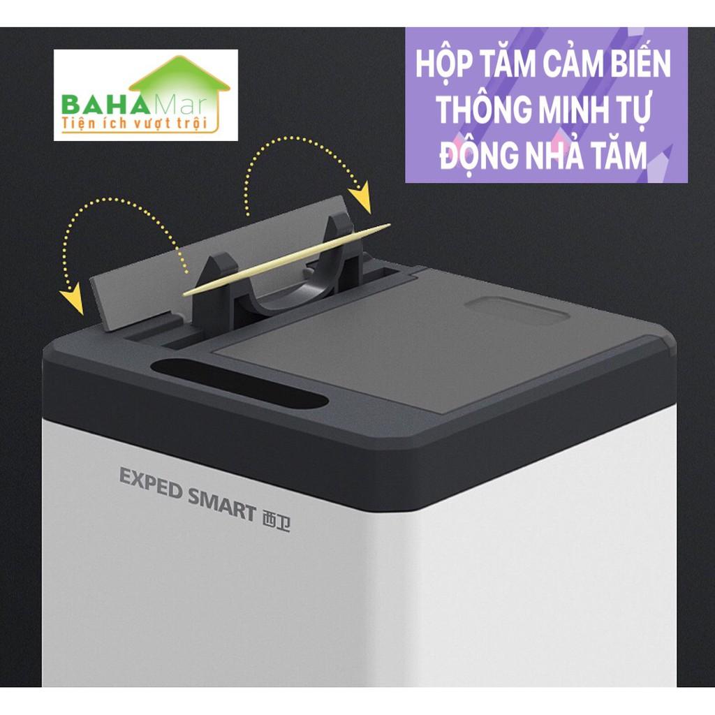 HỘP TĂM CẢM BIẾN THÔNG MINH TỰ ĐỘNG NHẢ TĂM "BAHAMAR" cảm ứng hồng ngoại sẽ tự mở khi có chuyển động để tăm có thể kéo r