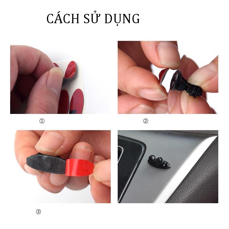 Bộ 8 Kẹp Giữ Dây Cáp Sạc / Tai Nghe USB Đa Năng Cho Xe Hơi