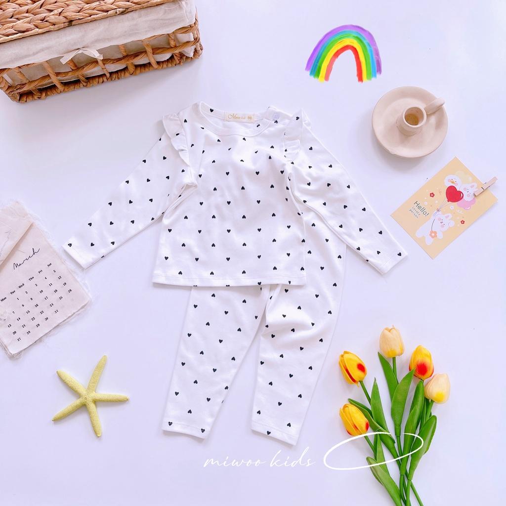 Bộ Dài Cotton Bozip Miwoo Kids Phối Cánh Tiên Vai Cho Bé Gái Size 7-20kg