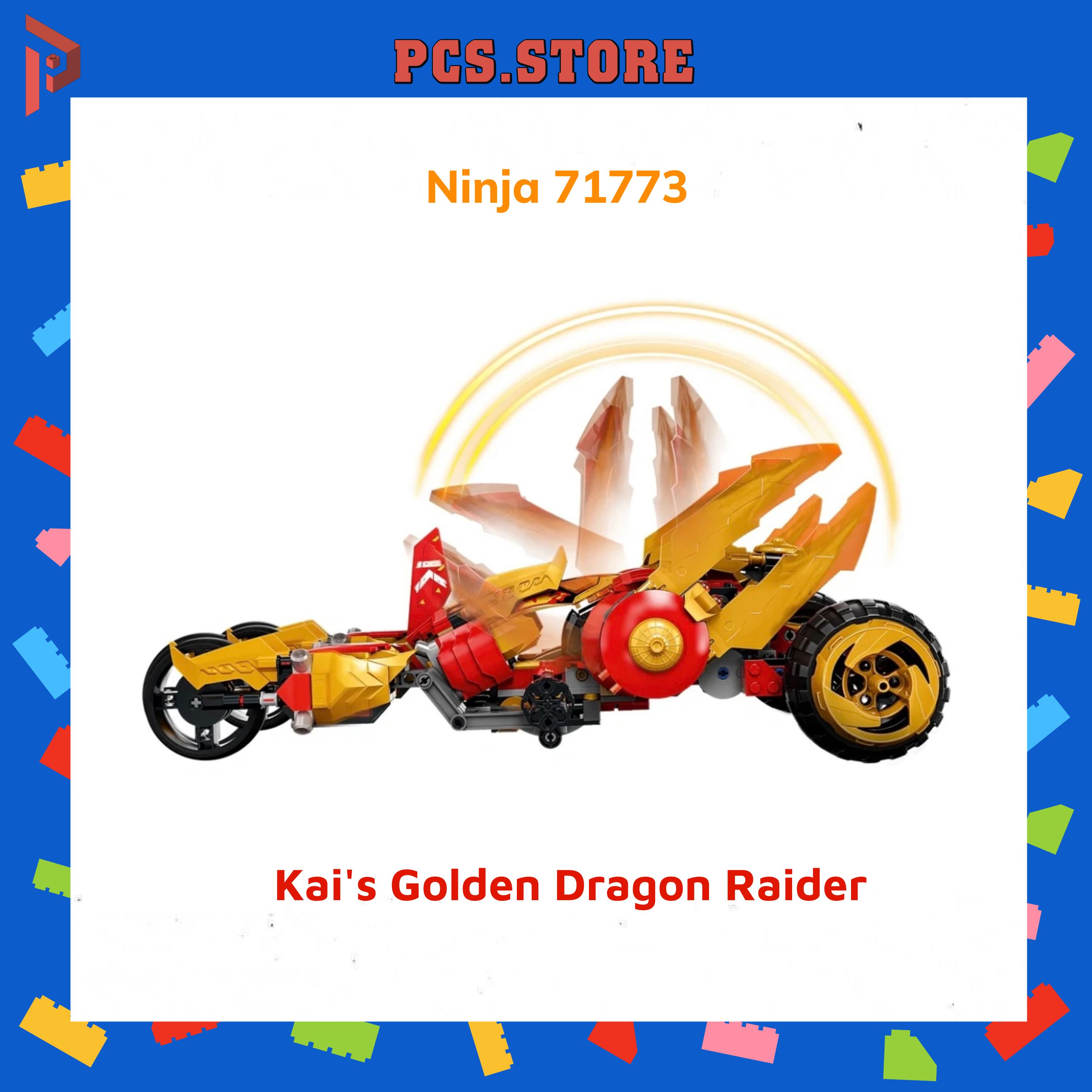 Đồ Chơi Lắp Ráp Ninja 71773 Kai's Dragon Raider - Chiến Xa Rồng Vàng Của Kai 624 Chi Tiết - PCS STORE