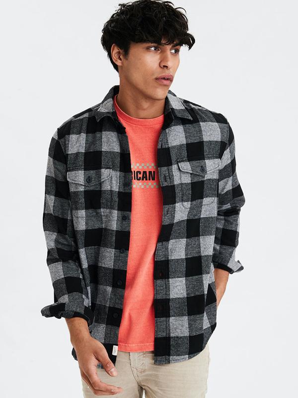 Áo Sơ Mi Nam AE PLAID FLANNEL WORK SHIRT - SIZE L