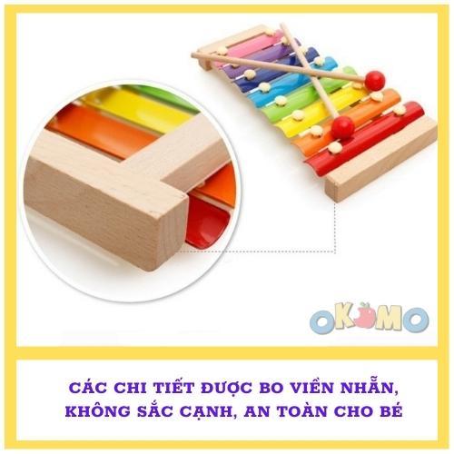 Đồ chơi cho bé Đàn gỗ 8 thành giúp bé phát triển cảm quan cảm thụ âm OKOMO