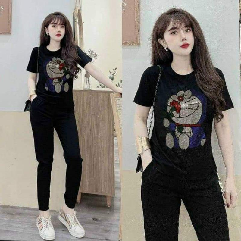 BỘ ĐỒ THỂ THAO NỮ ĐÍNH ĐÁ CAO CẤP
