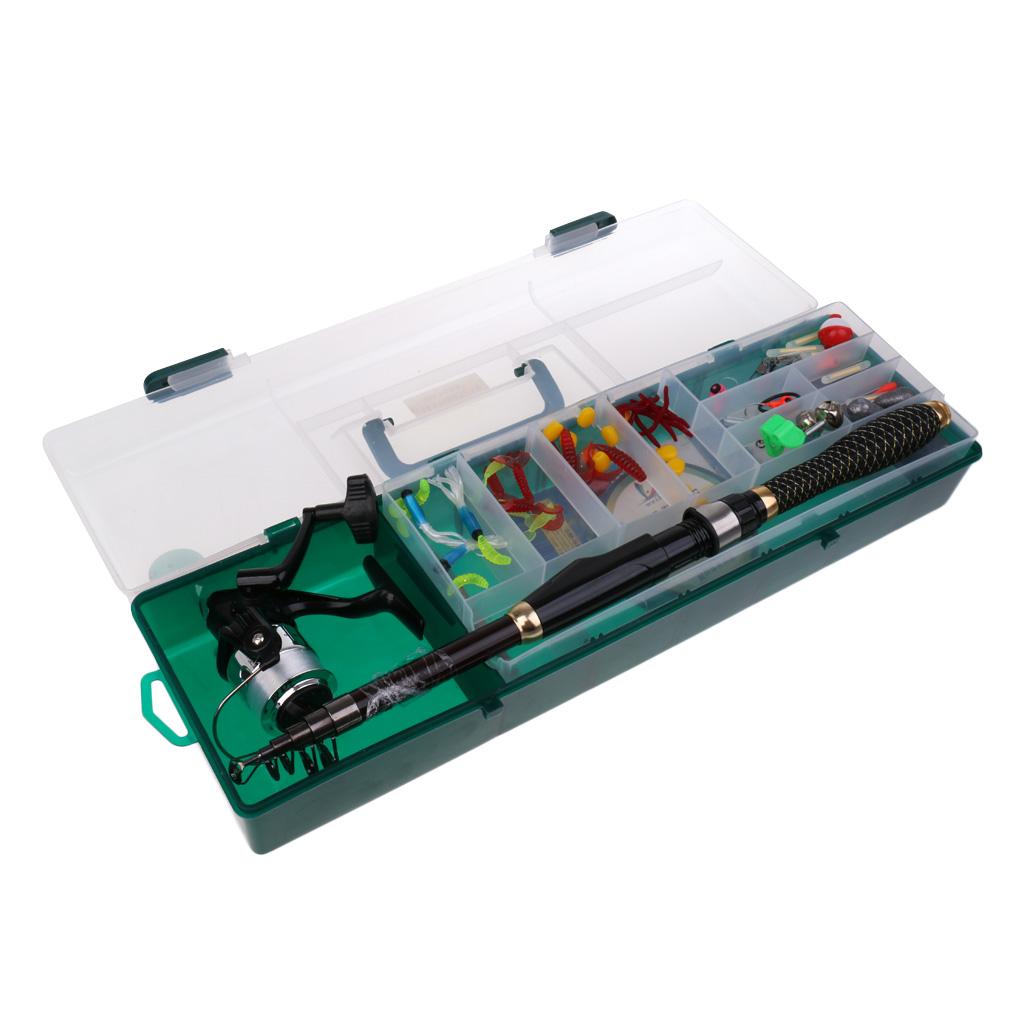 Fishing Full Kit Fishing Rods Kit Fishing Hooks Swivels Float Tackle Box