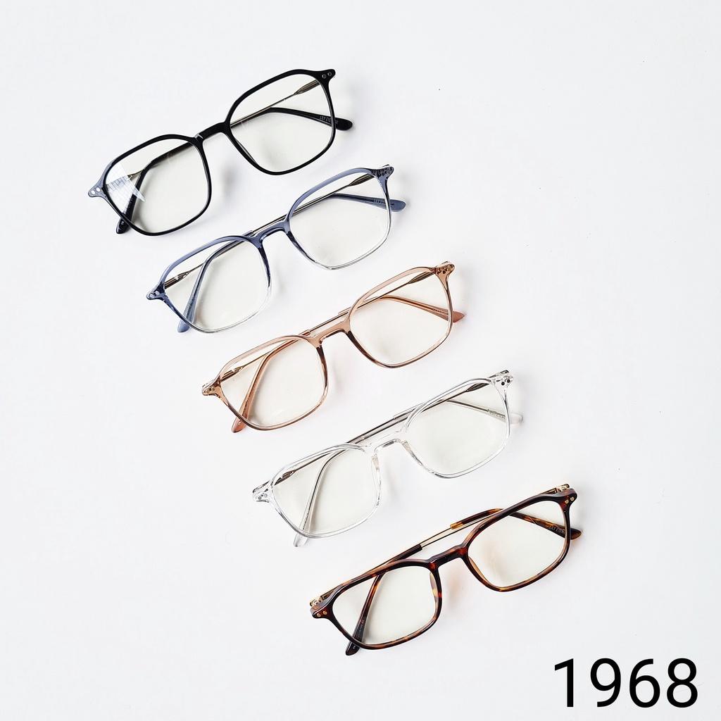 Gọng kính cận nam nữ LILYEYEWEAR mắt vuông càng kim loại thanh mảnh màu sắc thời trang 1968